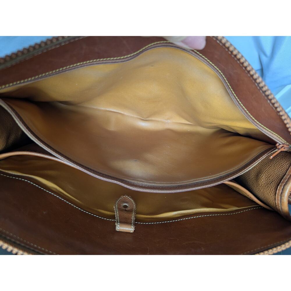 Vintage Dooney & Bourke Pebble British Tan Vachetta Leather Satchel Bag USA - Picture 5 of 16